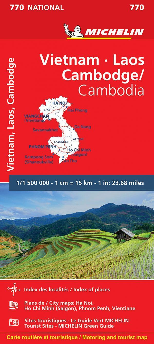 CARTE NATIONALE VIETNAM LAOS CAMBODGE / VIETNAM LAOS CAMBODIA