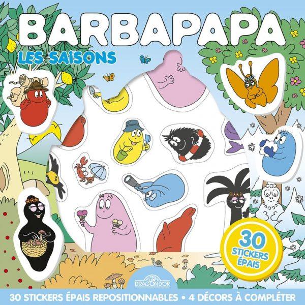 BARBAPAPA - POCHETTE DE STICKERS REPOSITIONNABLES - LES SAISONS